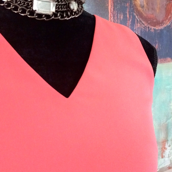 Michael Kors Peach Sheer Front Layered Sleeveless Top Size Small - Picture 5 of 12